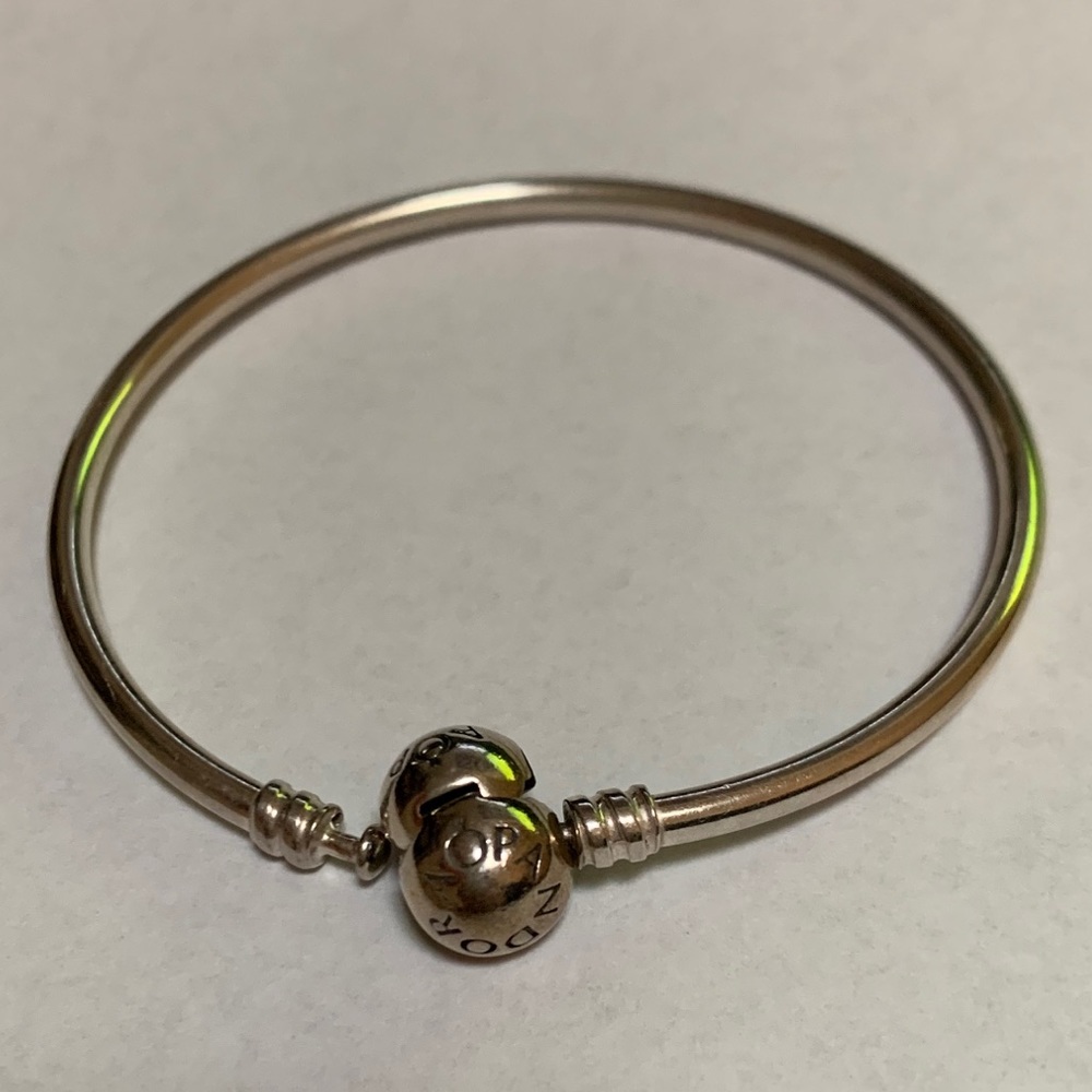 PANDORA Sterling Silver Bangle Bracelet Size 7.5